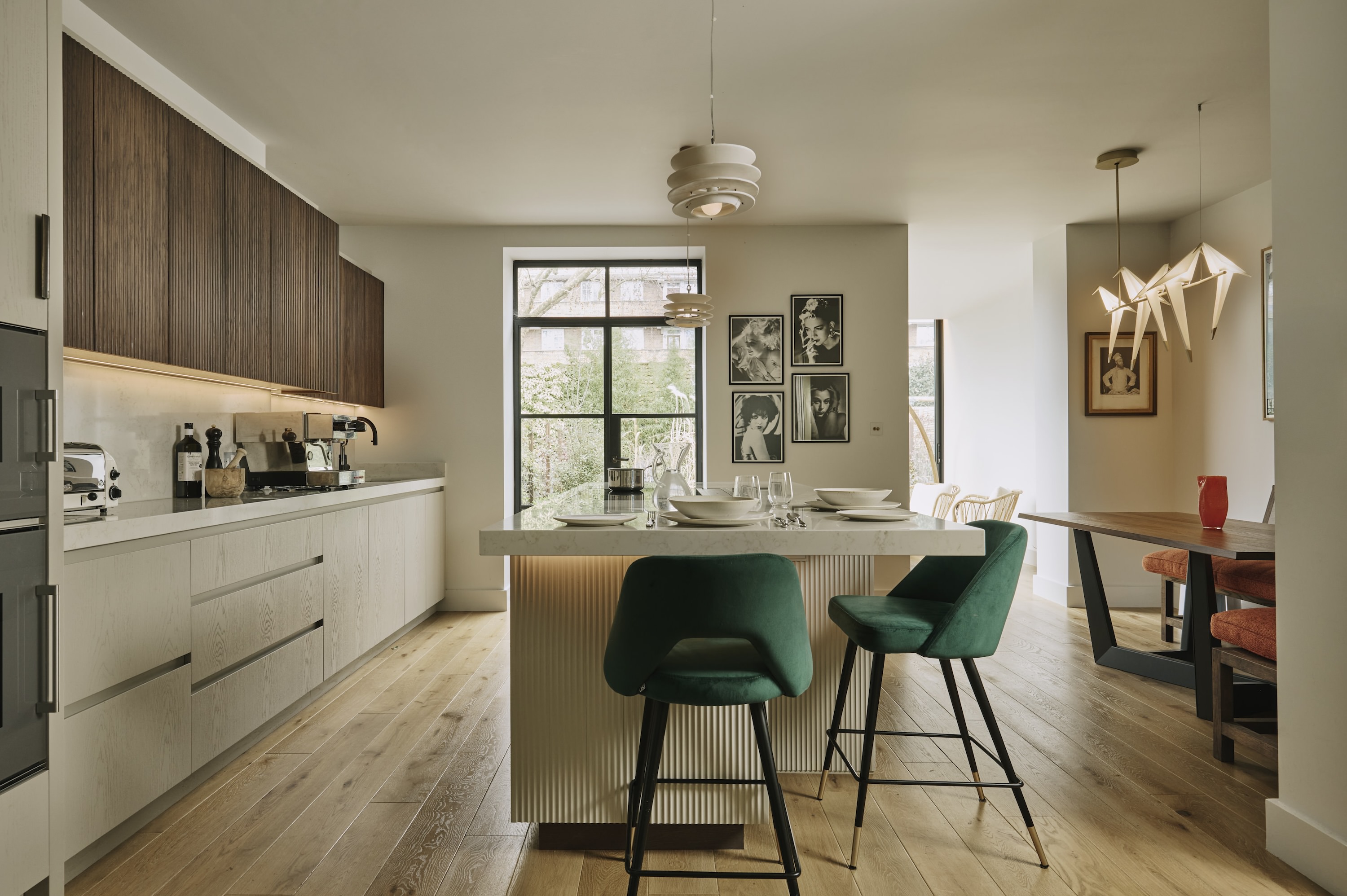 Primrose Hill in dark and light oak with island in the centre 